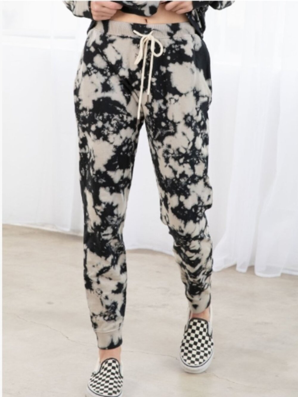 199. Women’s Black Tie Dye Cotton French Terry Jogger Pant